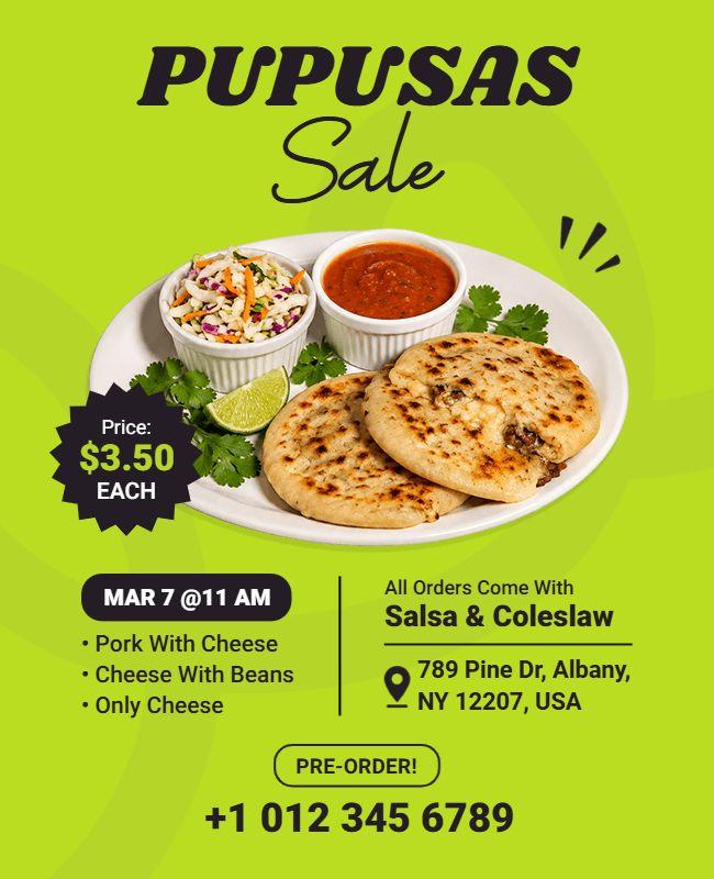 Pupusas Sale Promotional Flyer Template