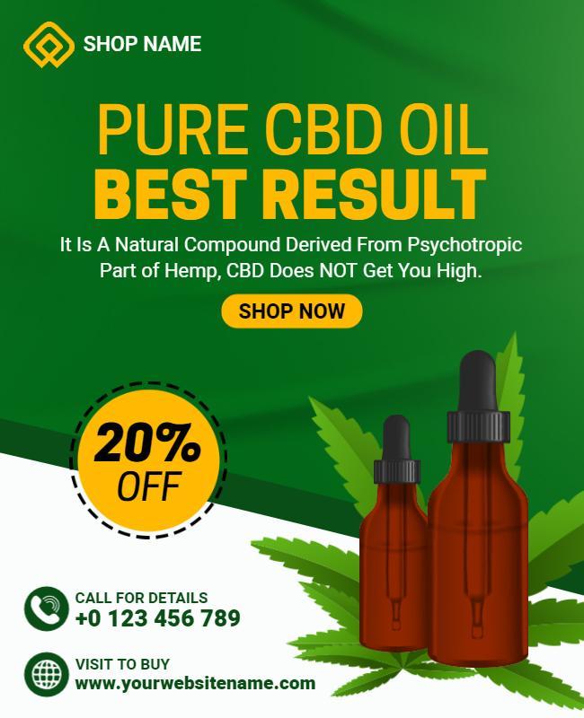 Pure Cbd Oil Promotional Sale Flyer Template