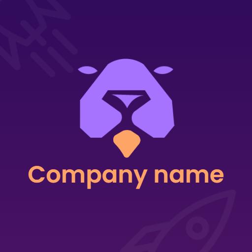 Purple and Orange Abstract Pitbull Design Logo Template
