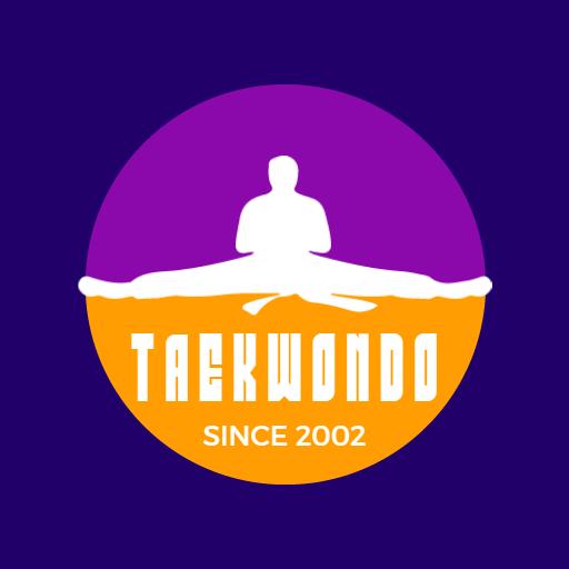 Purple and Orange Taekwondo Symbolizing Martial Arts Expertise Logo Template