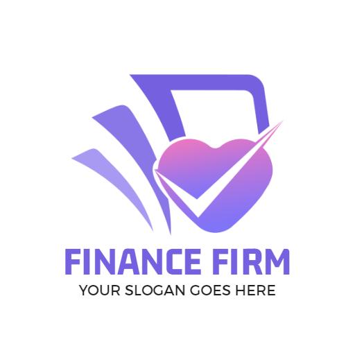 Purple and Pink Heart Symbolizing Financial Success Logo Template