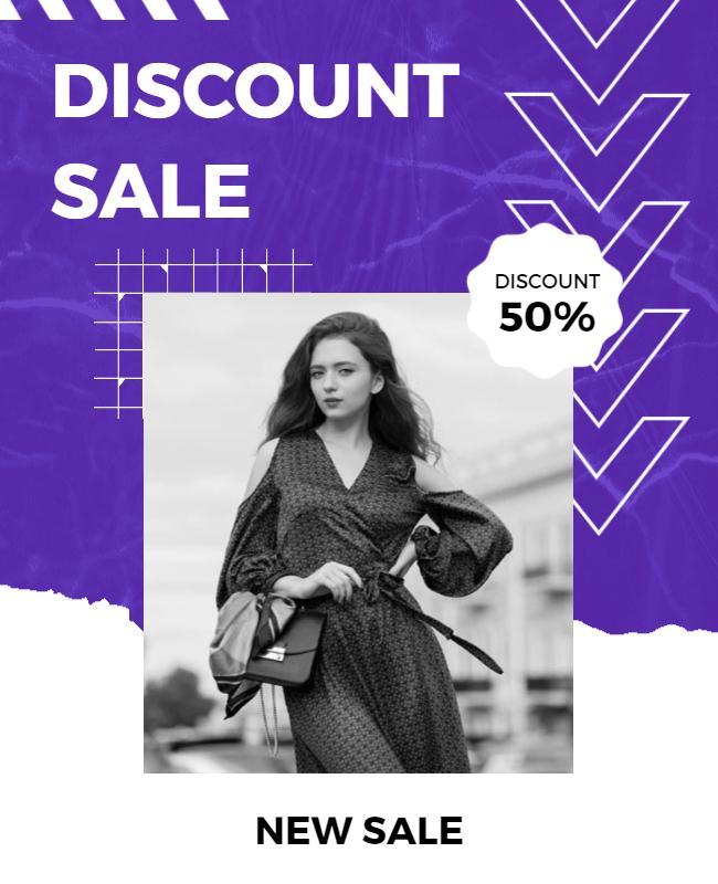 Purple and White Urban Discount Sale Poster Template