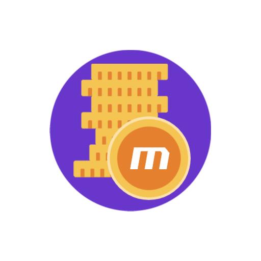 Purple Background Featuring Stacked Coins Alphabet Logo Template