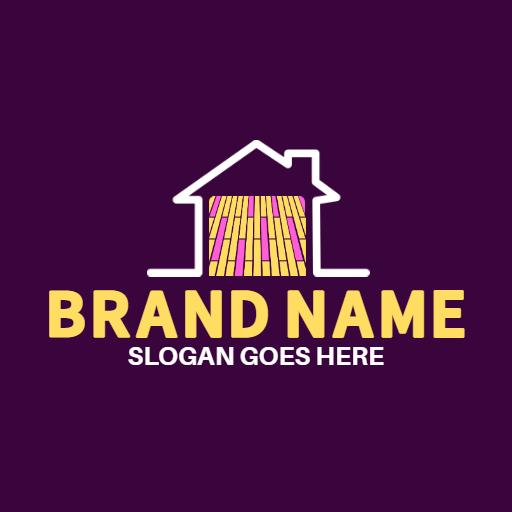 Purple Background Showcasing Stylish Tiles for Home Design Logo Template