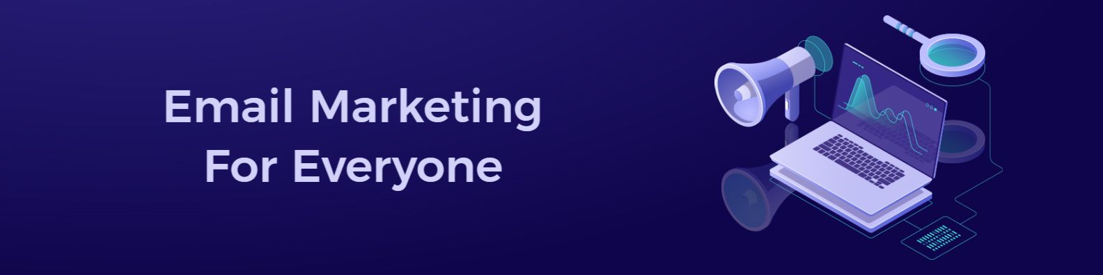 Purple Background with Email Marketing Tools for Everyone Banner Template