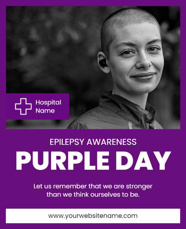 Purple Epilepsy Awareness Campaign Poster Template