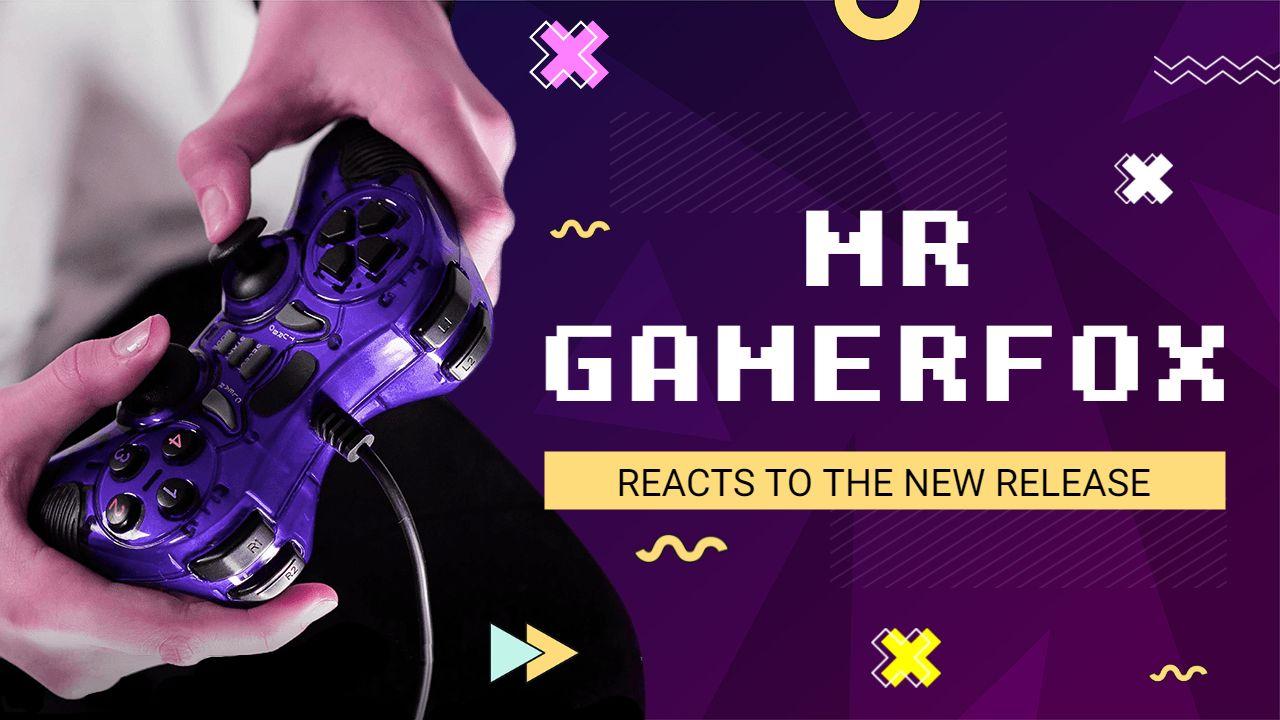 Purple Gaming Controller Reaction YouTube Thumbnail Template