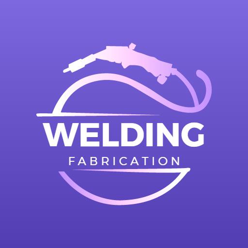 Purple Gradient and Modern Design for Welding Fabrication Logo Template