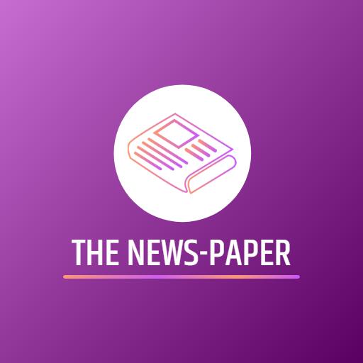 Purple Gradient Newspaper Design Featuring Latest Headlines Logo Template
