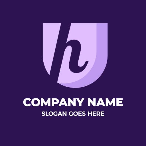 Purple H Letter Design for Unique Branding Logo Template