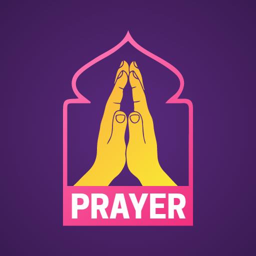 Purple Hands Together Signifying Devotional Prayer Logo Template