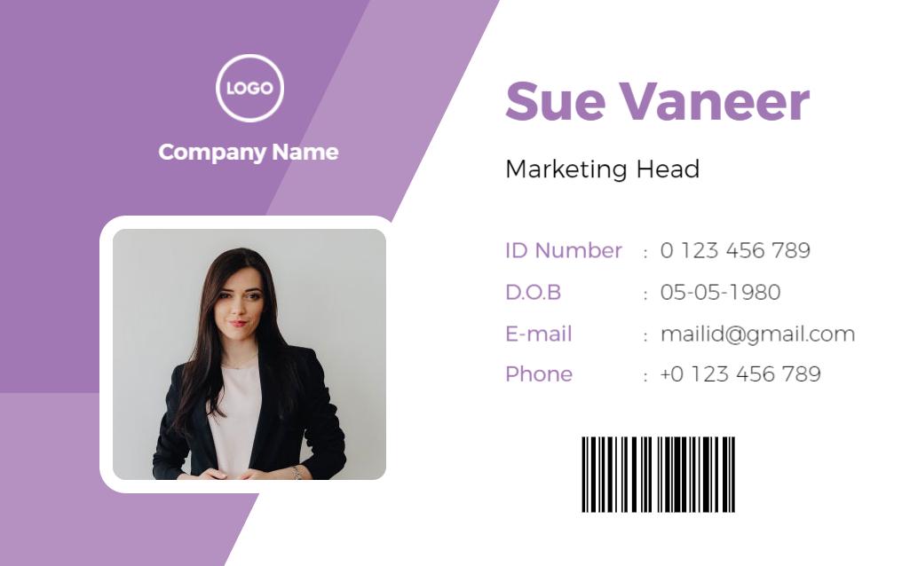 Purple Modern Corporate Marketing Identity Card Template
