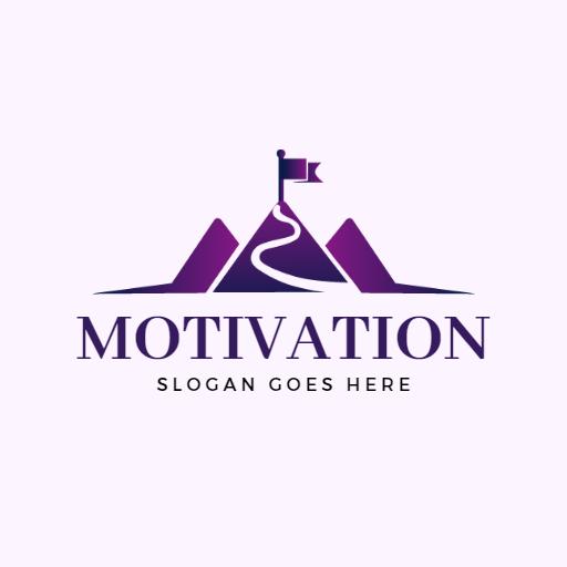 Purple Mountains Representing Your Journey to Motivation Logo Template