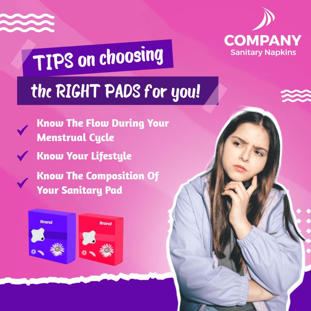 Purple Tips for Choosing the Right Sanitary Napkins Ad Template