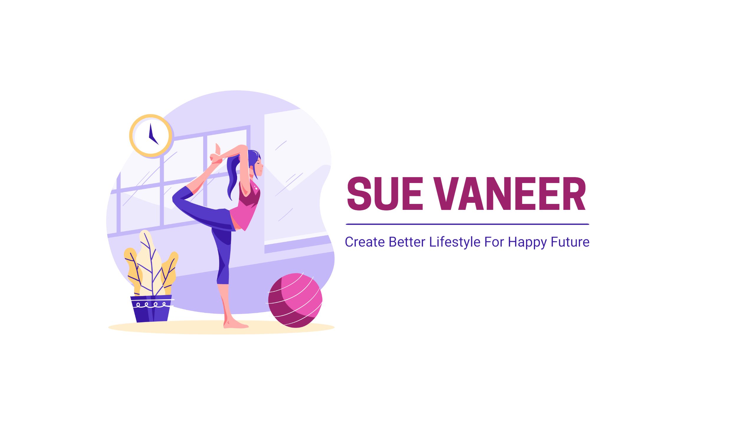 Purple Vibrant Fitness Lifestyle Inspiration YouTube Banner Template