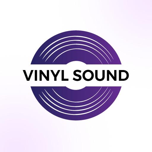 Purple Vinyl Record Graphic Representing Music and Sound Logo Template