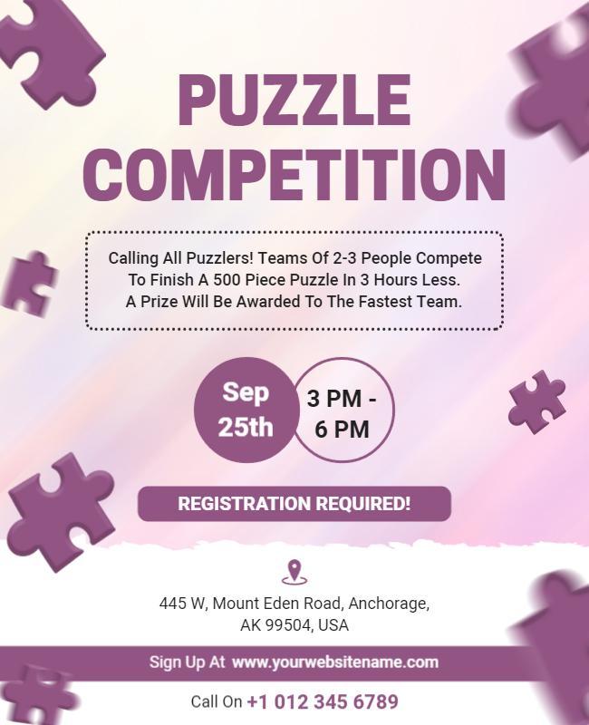 Puzzle Competition Event Flyer Template