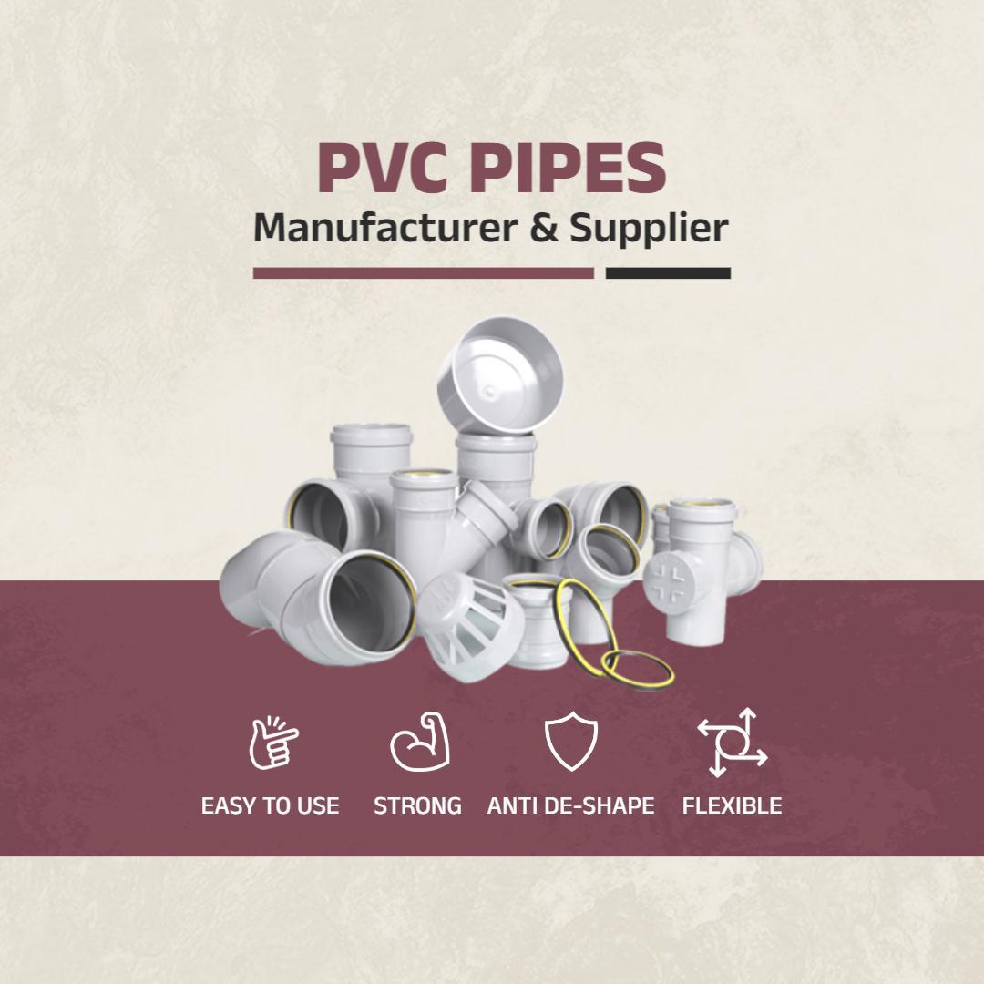 Pvc Pipes Supplier Promotional Instagram Flyer Template