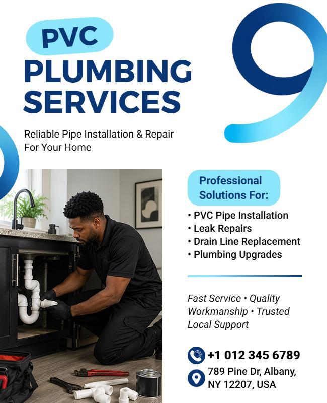 PVC Plumbing Services Flyer Template