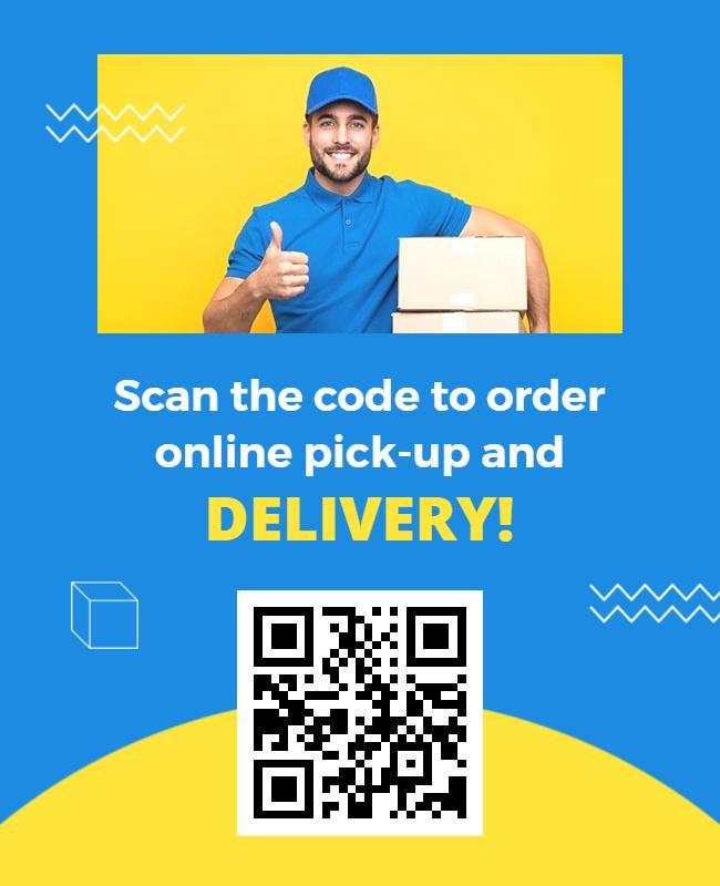 QR Code Order and Delivery Flyer Template