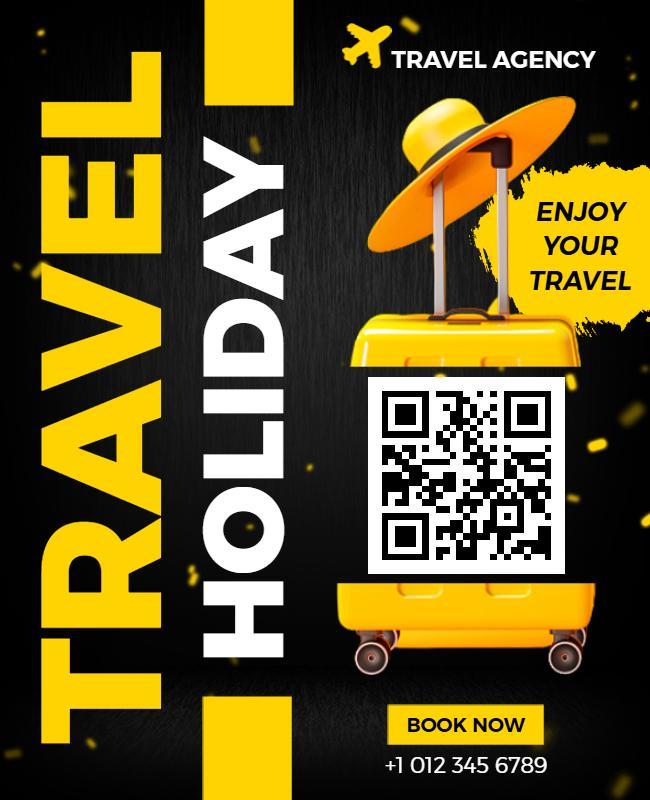 QR Code Travel Holiday Booking Flyer Template