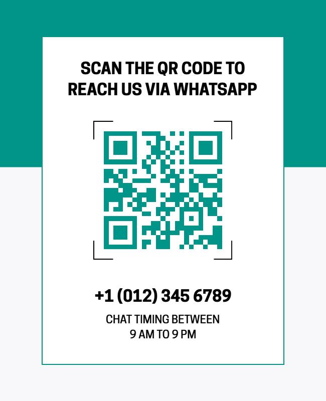 QR Code Whatsapp Contact Flyer Template