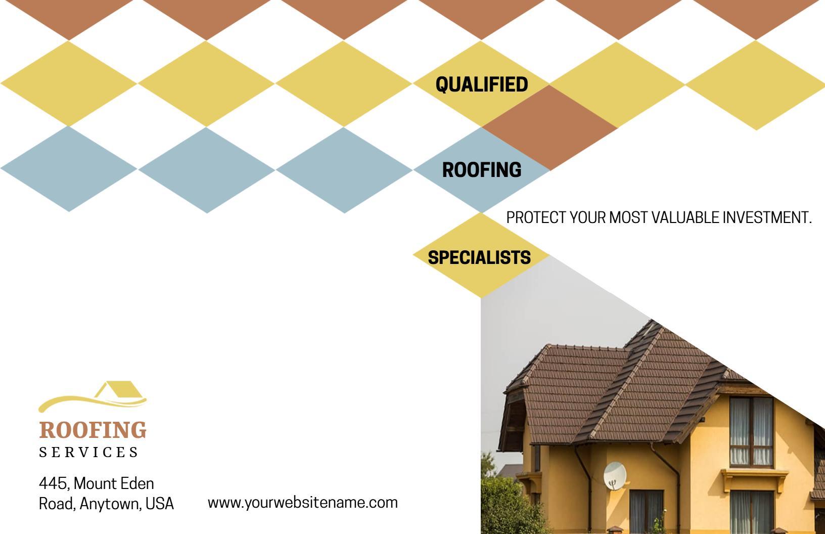 Qualified Roofing Services Protection and Pricing Brochure Template
