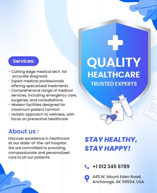 Quality Healthcare Services Promotional Flyer Template