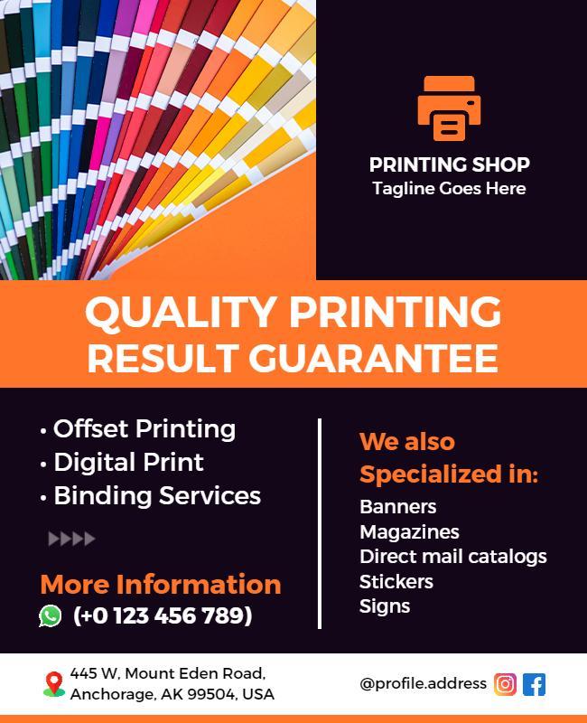 Quality Printing Services Advertisement Flyer Template