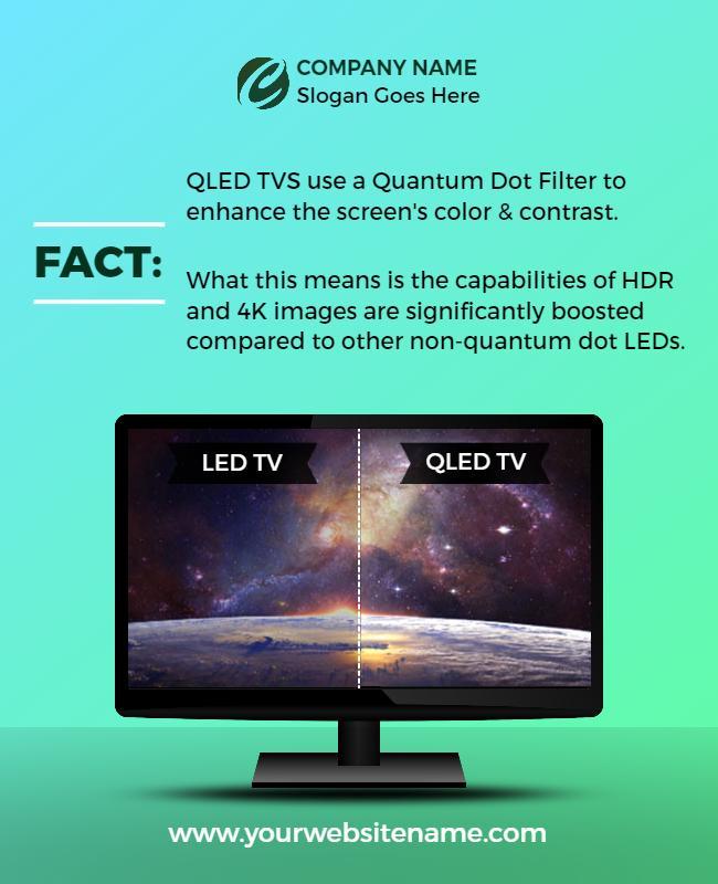 Quantum Dot Qled Tv Comparison Flyer Template