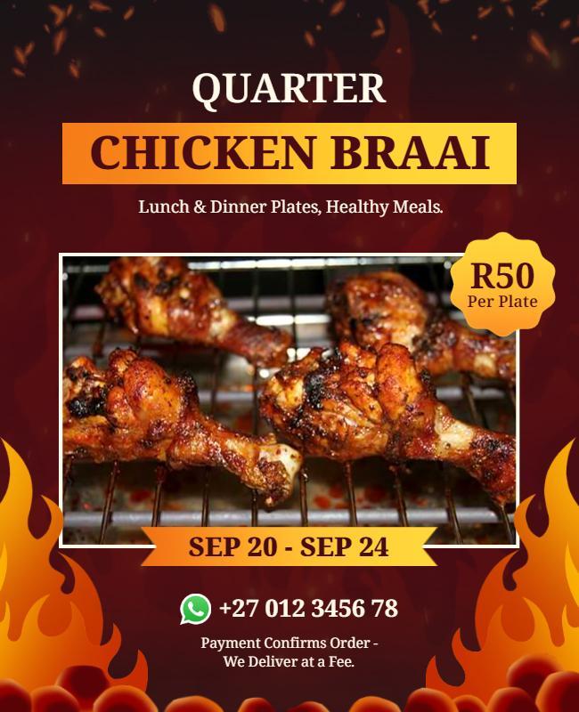 Quarter Chicken Braai Event Flyer Template