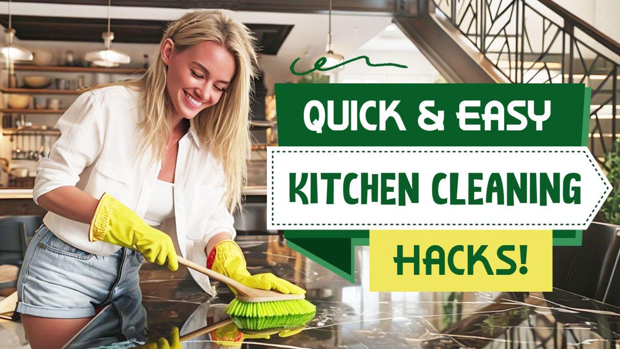 Quick Easy Kitchen Cleaning Hacks Trending YouTube Thumbnail Template
