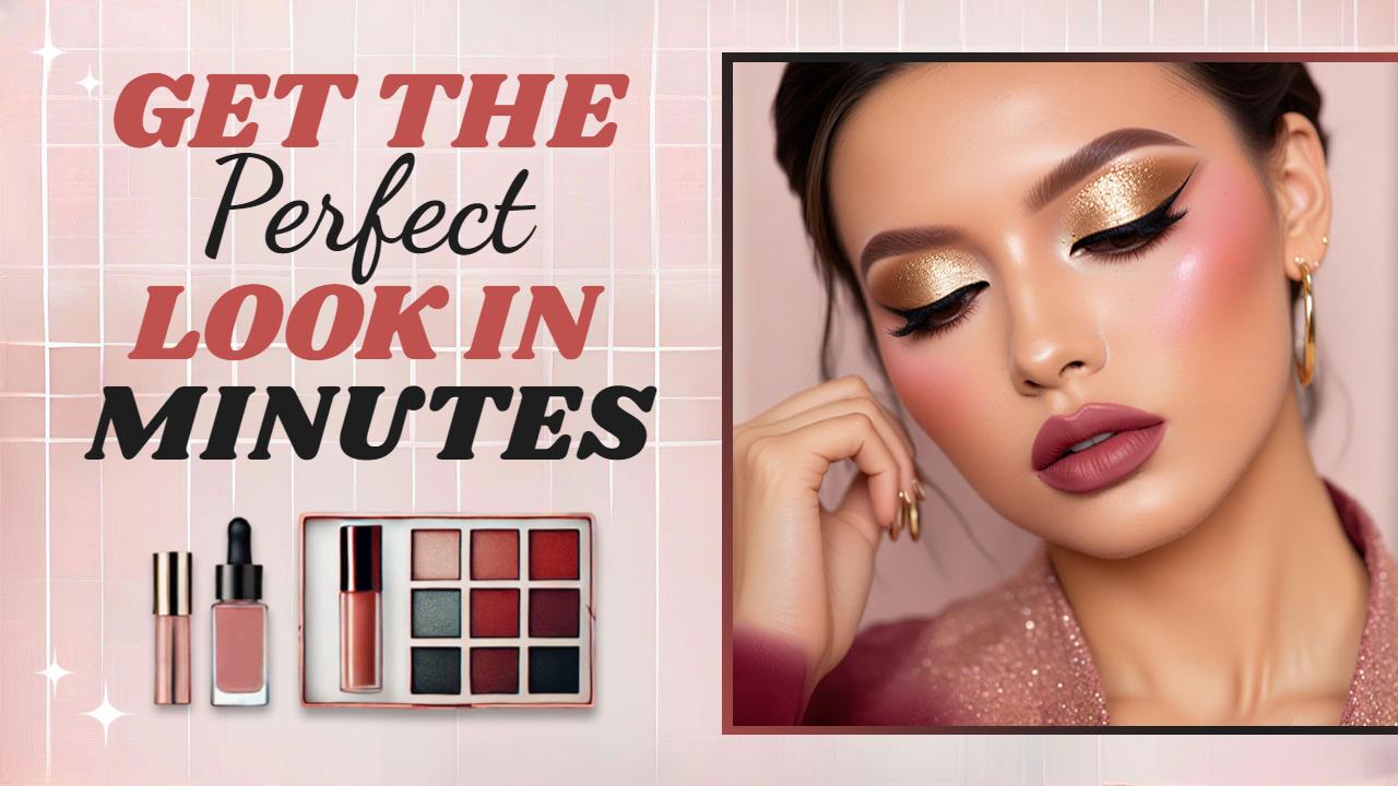 Quick Glam Makeup Routine Beauty YouTube Thumbnail Template