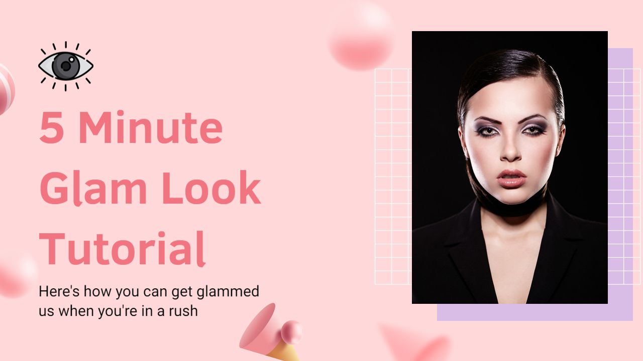 Quick Glam Makeup Tutorial YouTube Thumbnail Template