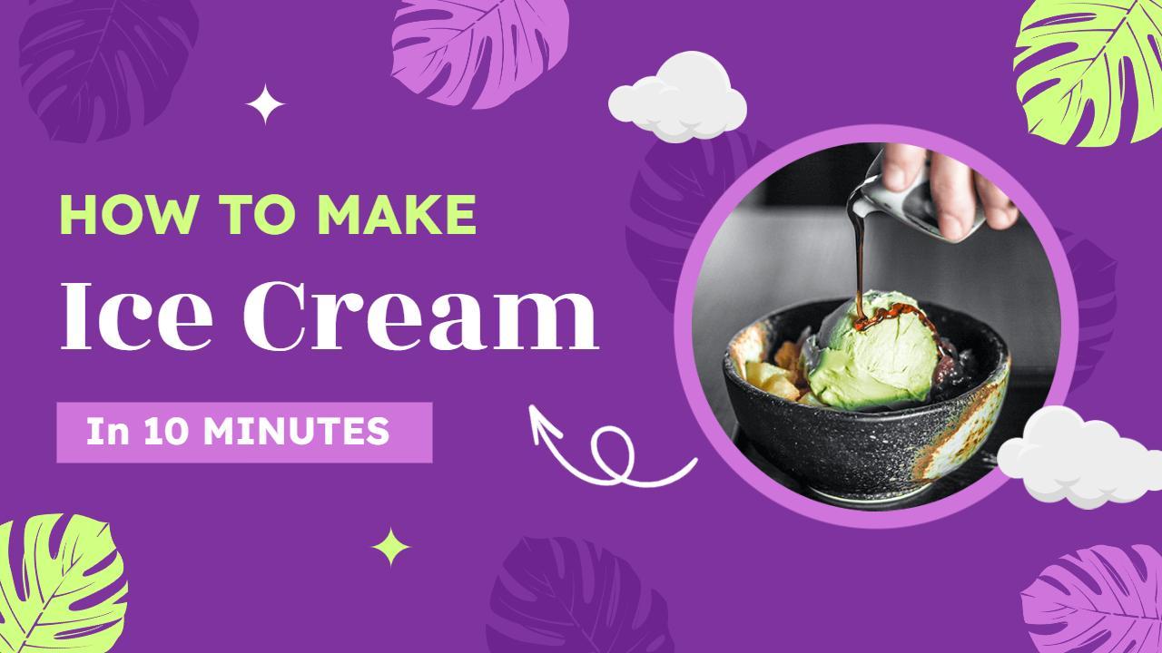 Quick Homemade Ice Cream Recipe Cooking Channel YouTube Thumbnail Template