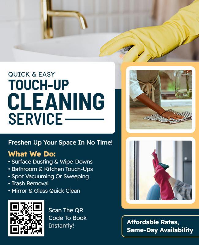 Quick Touch-up Cleaning Service Promotional Flyer Template