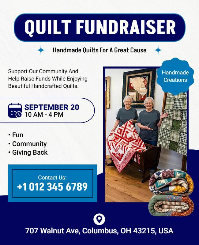 Quilt Fundraiser Event Flyer Template