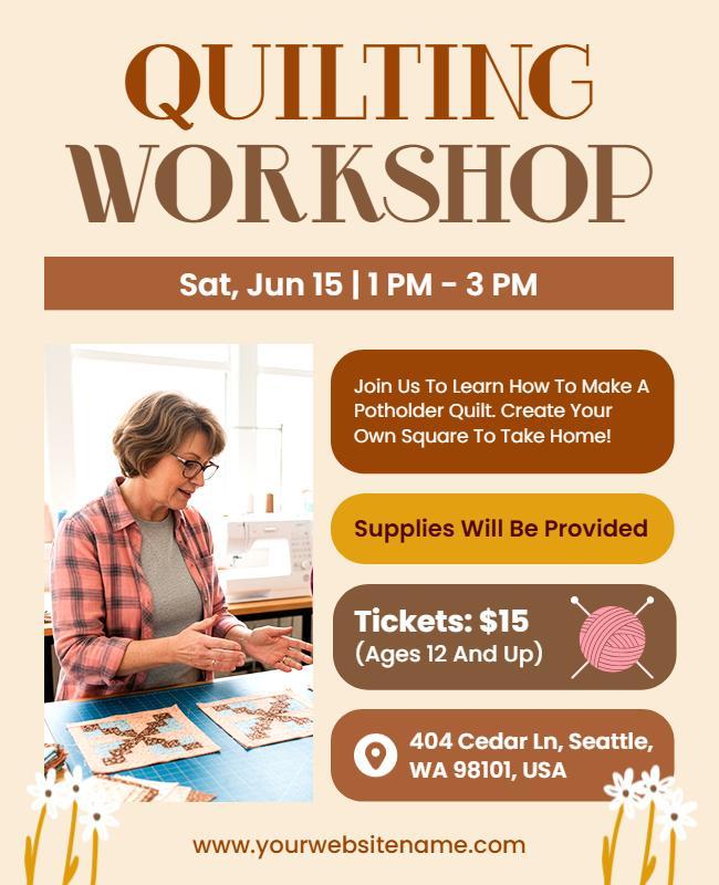 Quilting Workshop Event Flyer Template