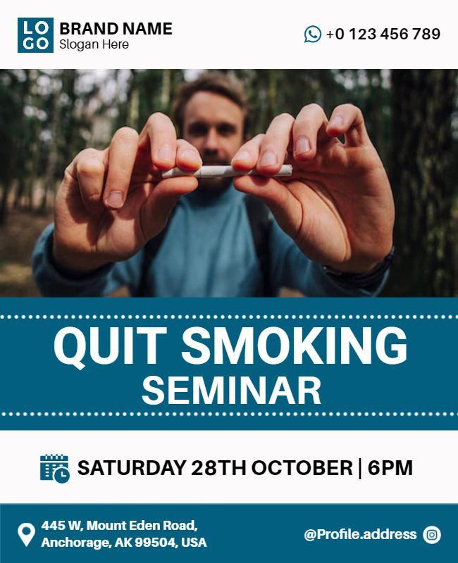 Quit Smoking Awareness Seminar Flyer Template