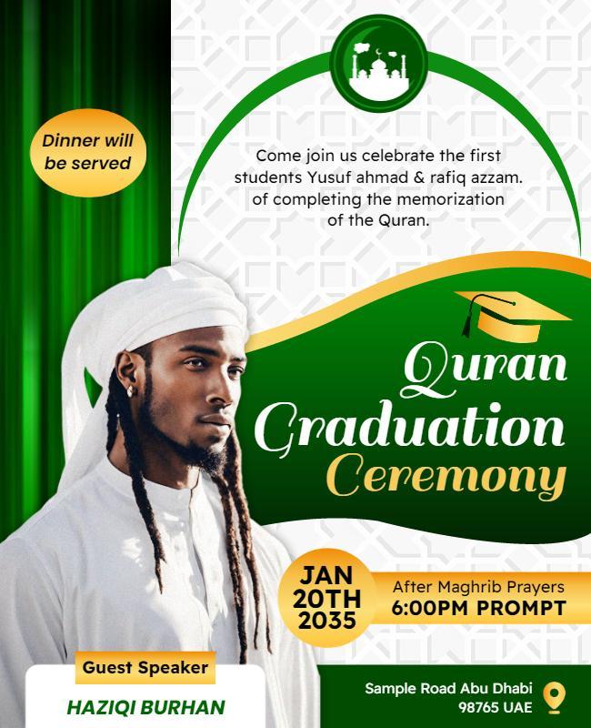 Quran Memorization Graduation Ceremony Flyer Template