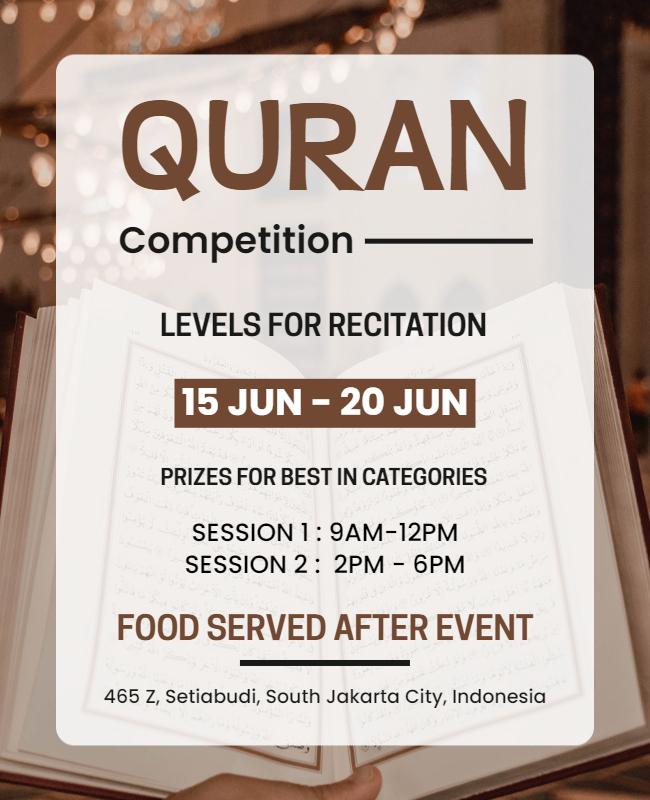 Quran Recitation Competition Event Flyer Template