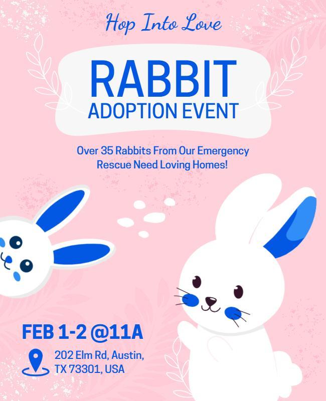 Rabbit Adoption Event Flyer Template