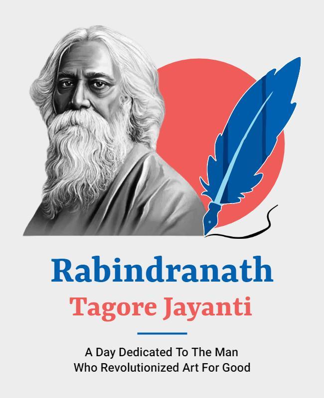 Artistic Tribute to Rabindranath Tagore Jayanti Flyer Template