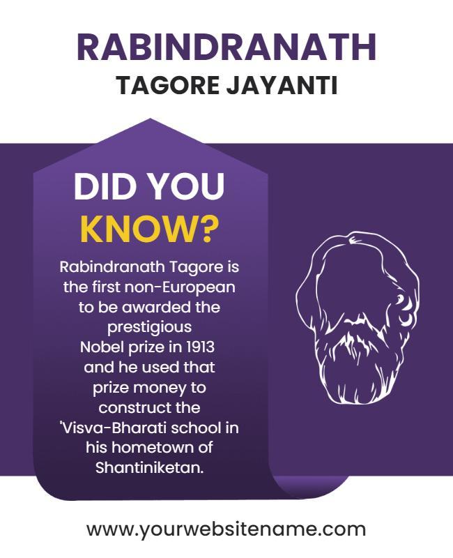 Rabindranath Tagore Jayanti Educational Flyer Template