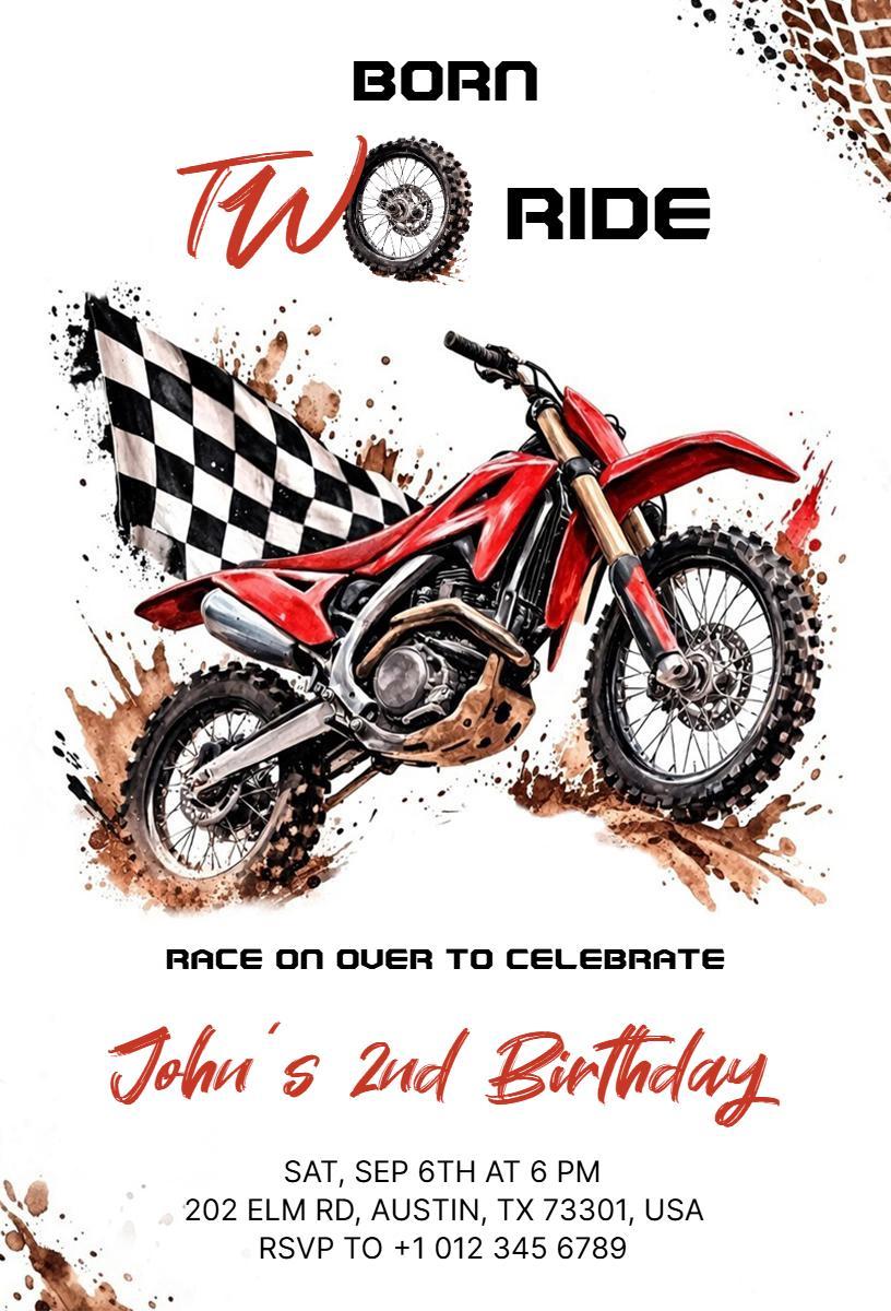 Race to Celebrate John's 2nd Birthday Adventure Invitation Template