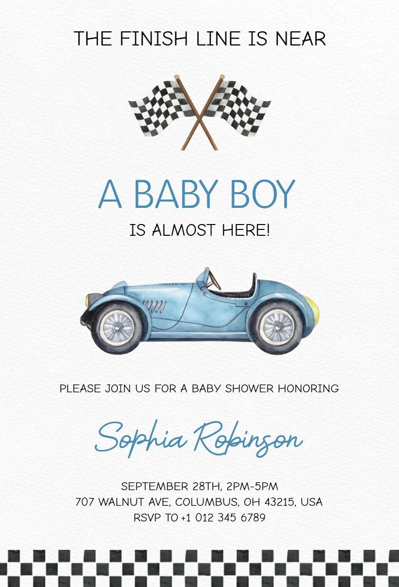 Racing Cars Themed Fun Birthday Celebration Invitation Template