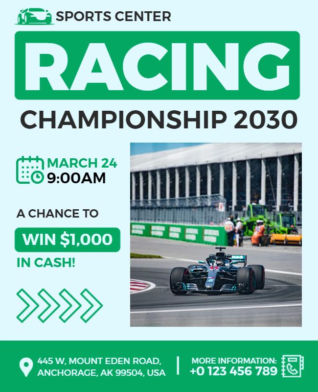 Racing Championship Event Flyer Template