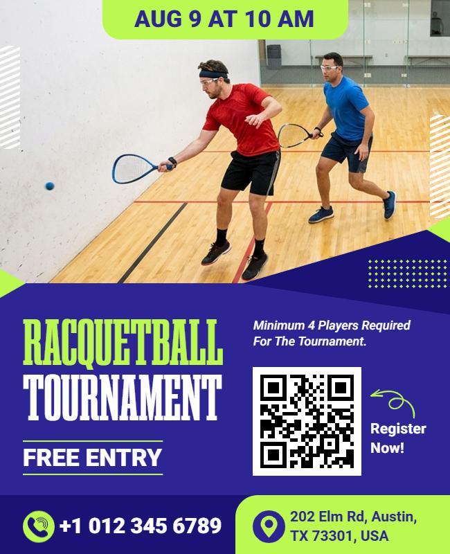 Racquetball Tournament Event Flyer Template