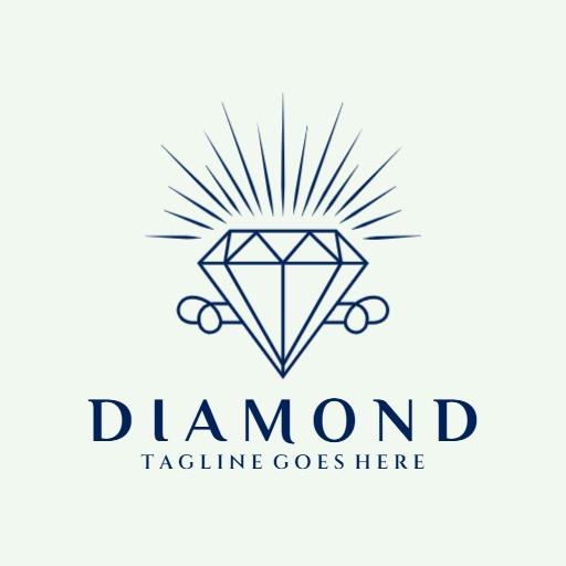 Radiant Blue Diamond with Elegant Sparkling Effects Logo Template