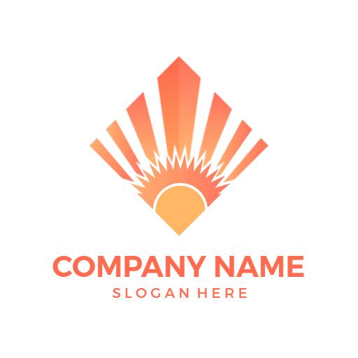 Radiant Orange and Yellow Sunburst for Solarium Logo Template